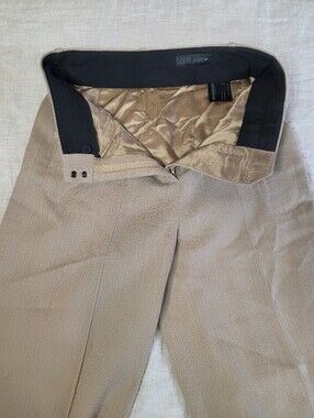 Zara Wide-Leg High-Rise Lined Wool Blend Pants - Camel SZ M